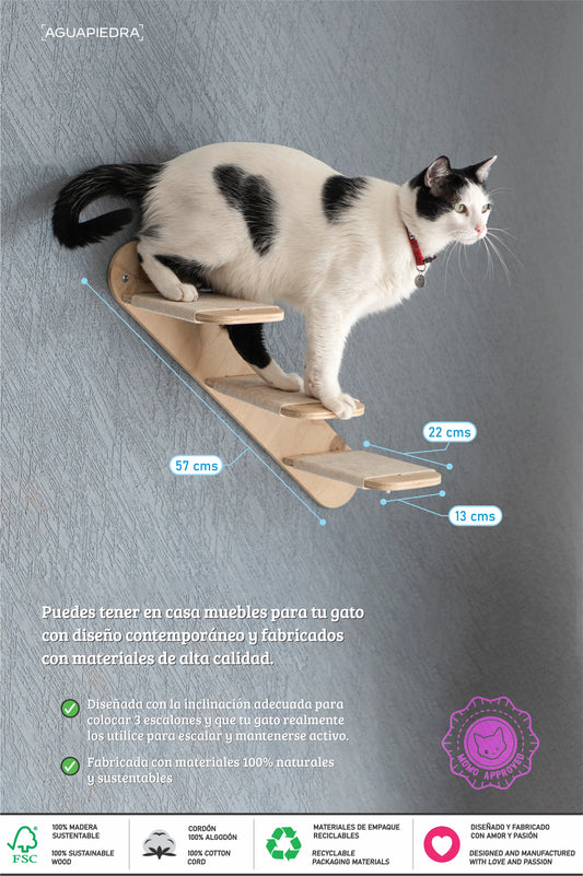 Escalera de madera para gatos